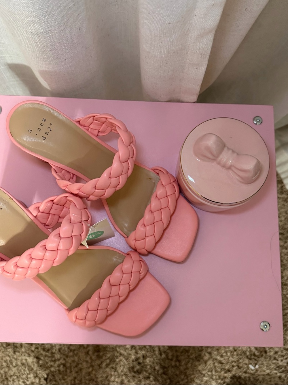 a new day Pink Braided Double-Strap Block Heel Sandals - Picture 3 of 3